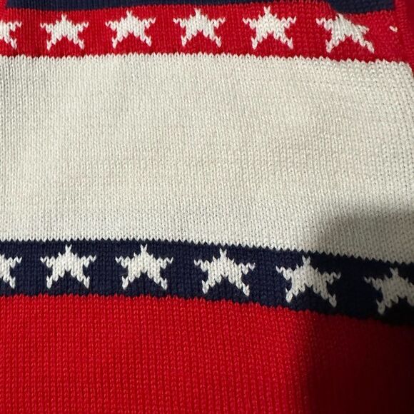 Vintage Star-Spangled Knit Vest size Small made in USA 100% cotton. - Picture 4 of 8